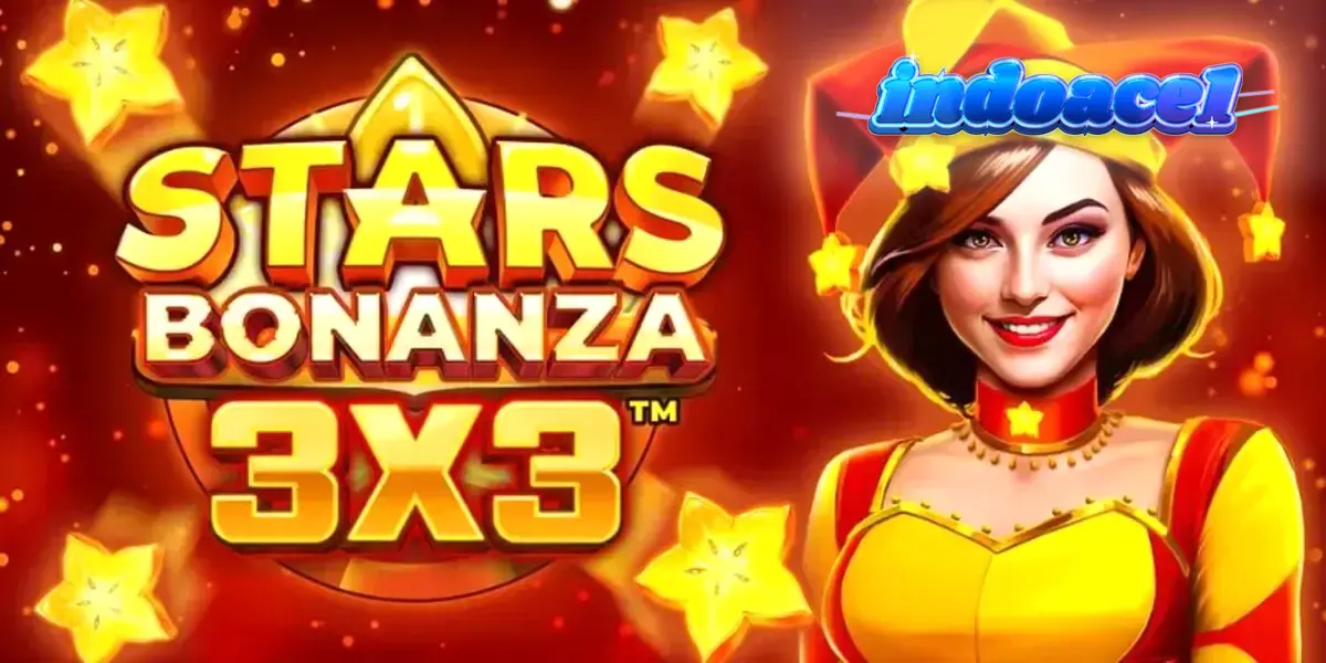 Tampilan visual slot Stars Bonanza 3×3 dengan latar belakang kosmik dan simbol buah klasik.
