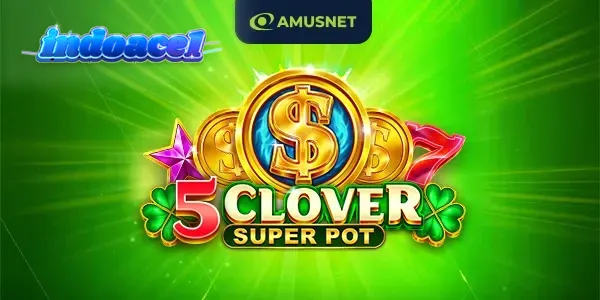 Tampilan visual mesin slot Clover Super Pot dengan simbol keberuntungan